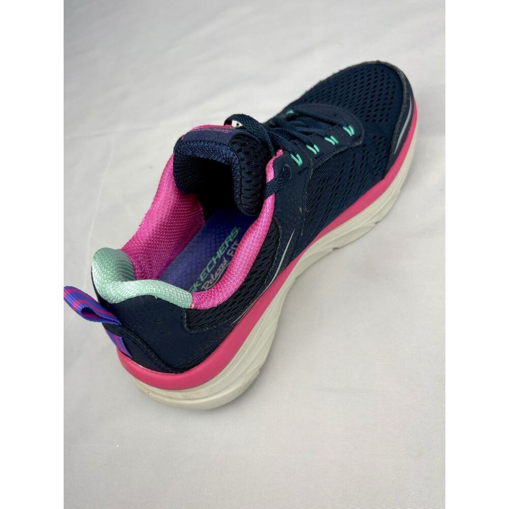 SKECHERS D'LUX WALKER Infinite Motion Mesh Shoes Navy Blue Pink Womens Size US 7 - Picture 13 of 16